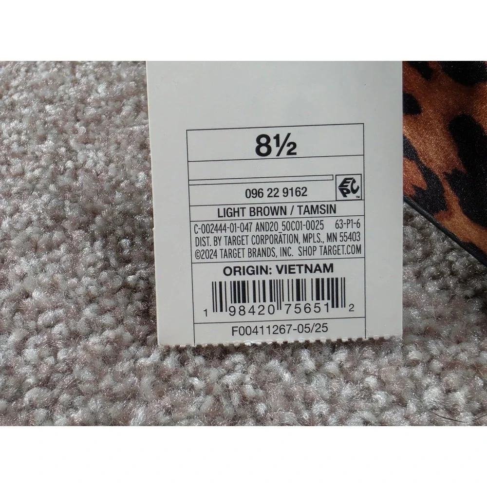 A New Day Tamsin Leopard Print Mary Jane Flats Brown Cheetah Buckle Shoes 8.5